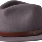 Cappello Fedora Brixton Messer Marrone Lana Australiana Uomo-0