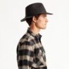 Cappello Fedora Brixton Wesley Nero Pieghevole Unisex Adulto-2