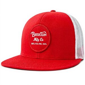 Cappellino da baseball Brixton Wheeler Mesh rosso bianco