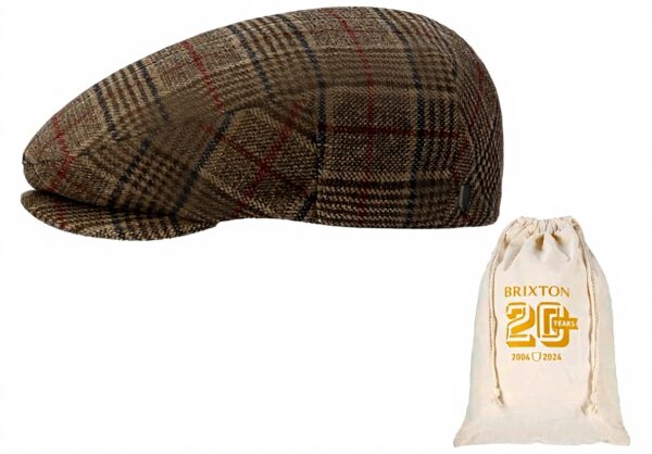 Cappellino piatto Brixton Hooligan 20° quadri marrone uomo