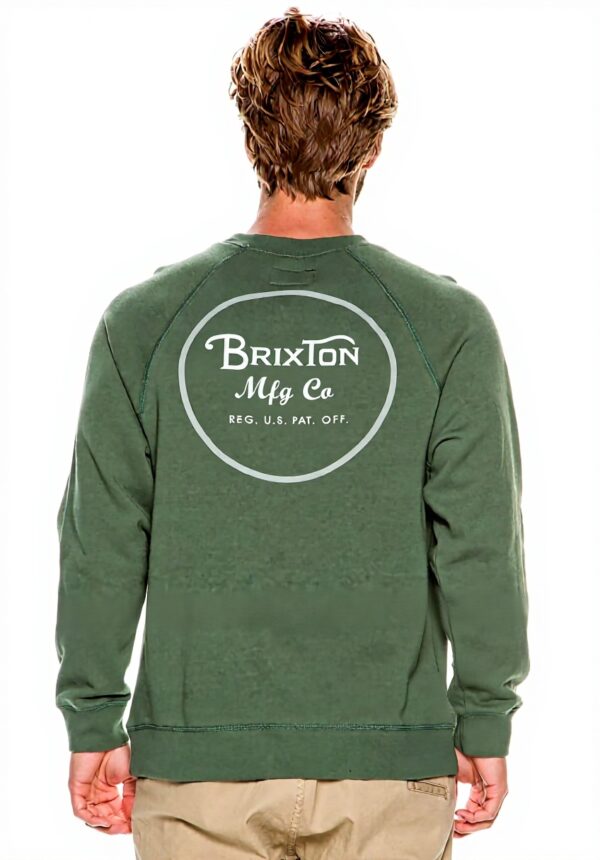 Brixton Felpa Uomo Cotone Collo Rotondo Cipressa
