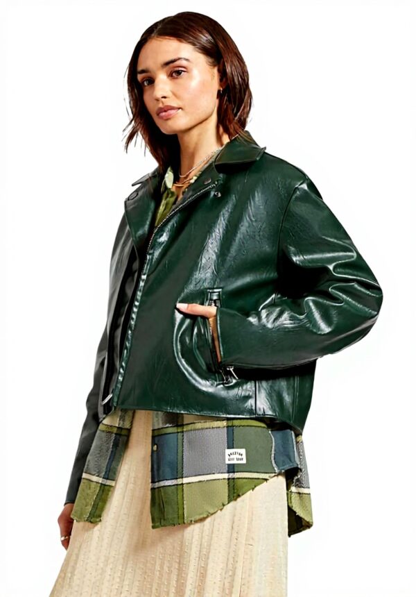 Giacca in pelle vegana Brixton donna blouson Ago di pino