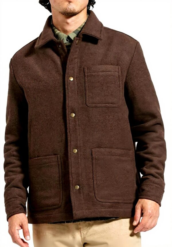 Brixton giacca uomo lana cappotto marrone Shop Chore Coat