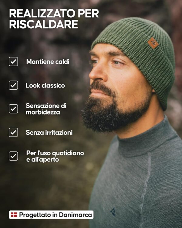 Berretto in lana Merino unisex taglia unica comodo e-2