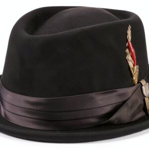 Cappello Pork Pie Brixton Feltro Lana Donna Nero Moda-0