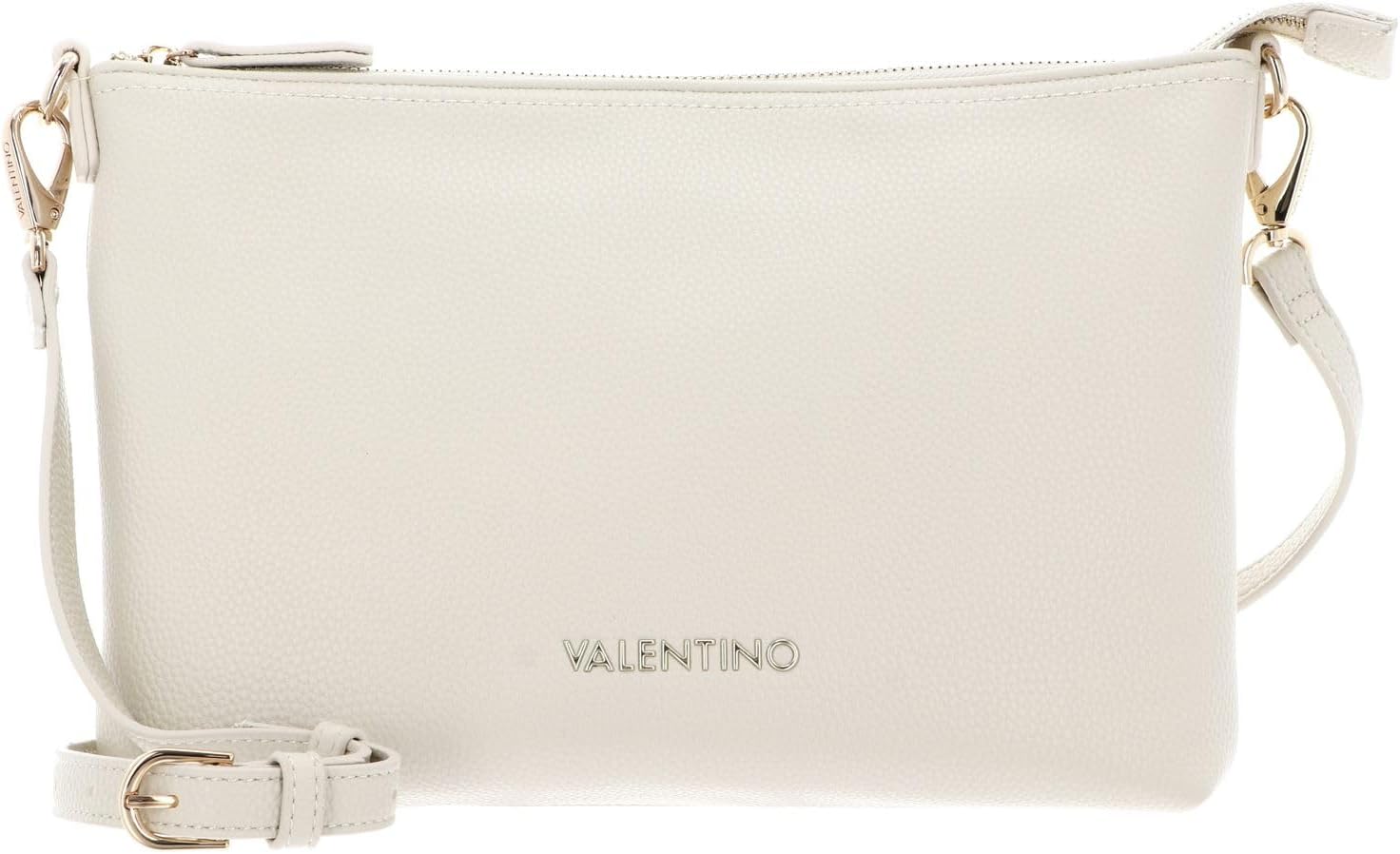 Borsa a spalla VALENTINO in colore Ecru indossata su abito casual