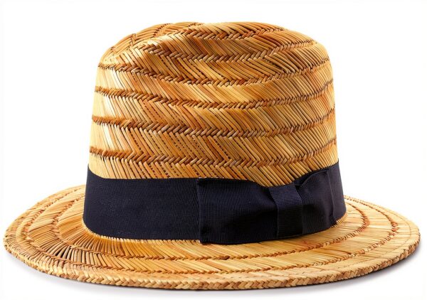 Cappello Brixton Uomo paglia fascia gros grain marrone nero-0