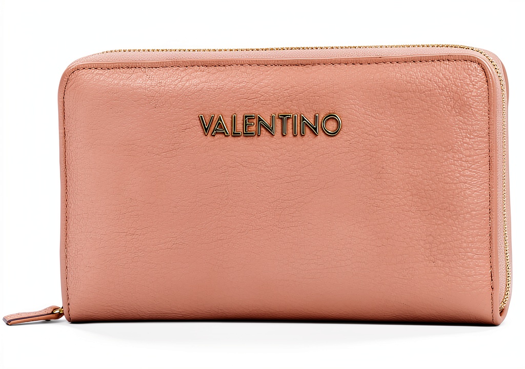 Valentino Brixton Zip Around Wallet in colore Cipria su sfondo neutro