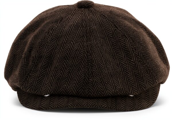 Berretto Newsboy Coppola Uomo Lana 8 Spicchi Nero Caffè