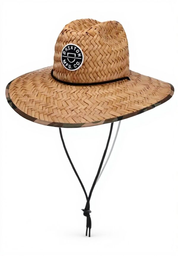 Cappello Panama Brixton unisex paglia tesa larga verde oliva
