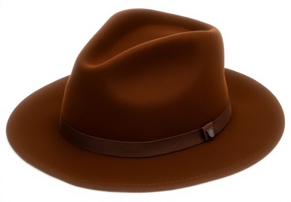 Cappello Fedora Brixton Packable Unisex Tessuto Nero Marrone