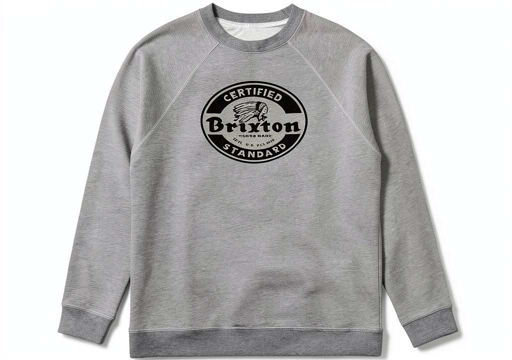 Felpa BRIXTON uomo in colore Heather Grey/Maroon su sfondo neutro