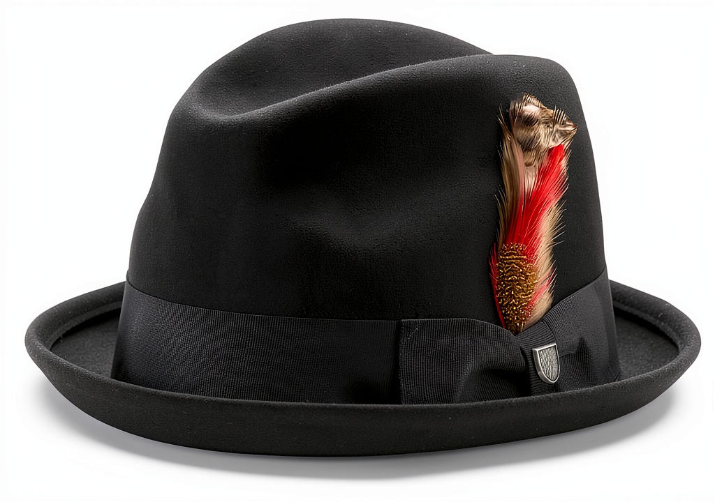 'Cappello Fedora Brixton nero indossato in un contesto urbano'