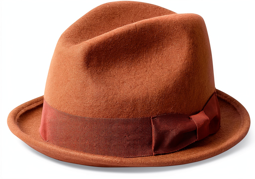 Cappello Fedora Brixton in feltro di lana su sfondo neutro
