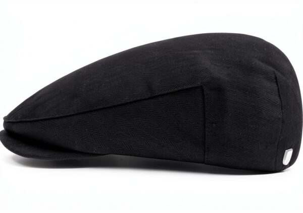 Berretto Newsboy Brixton Nero Twill a spina di pesce unisex-0