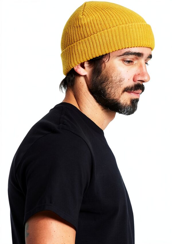 Berretto Becket Brixton acrilico senape unisex-2