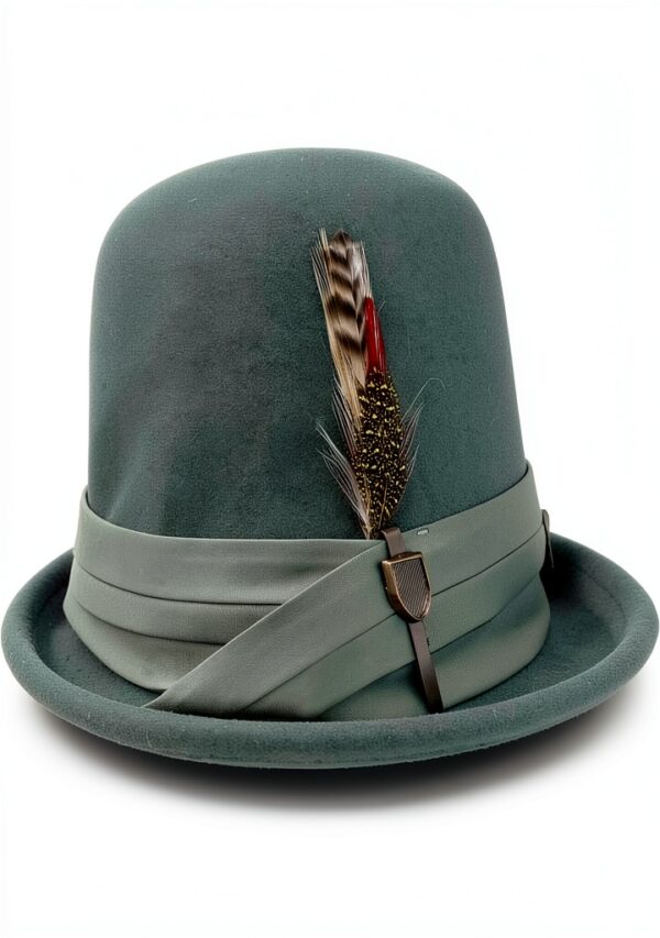 cappello pork pie Brixton in lana nero e verde, modello STOUT-6