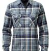 Camicia button-down uomo Brixton plaid, lana vegana, Nero/Carbone-1
