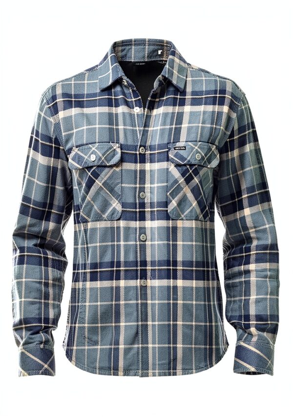 Camicia button-down uomo Brixton plaid, lana vegana, Nero/Carbone-1