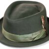 cappello pork pie Brixton in lana nero e verde, modello STOUT-3