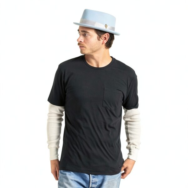 cappello pork pie Brixton in lana nero e verde, modello STOUT-5