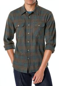 Camicetta uomo BRIXTON colletto button-down nero/carbone, vestibilità-0