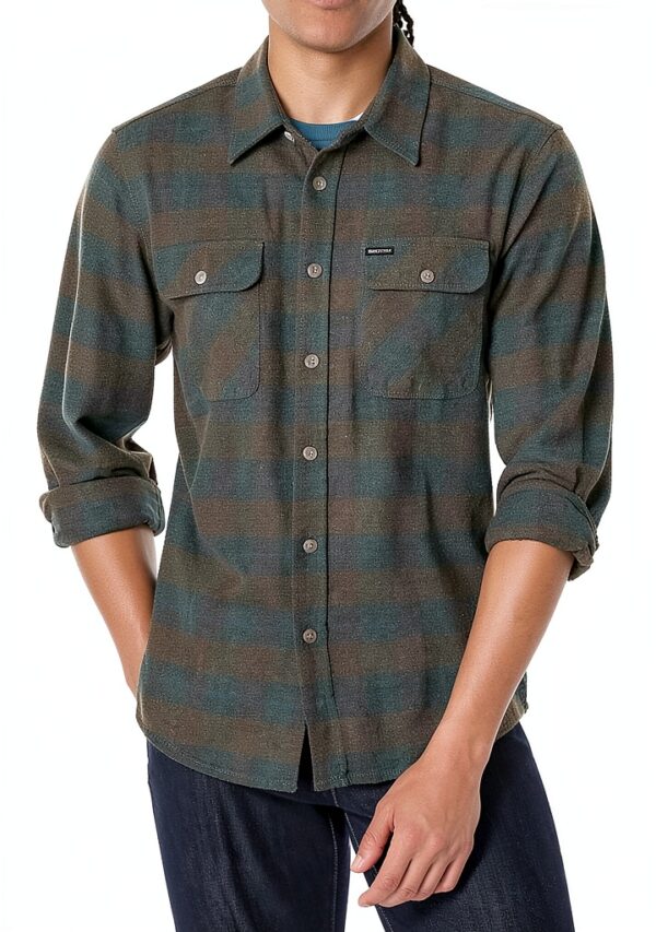 Camicetta uomo BRIXTON colletto button-down nero/carbone, vestibilità-0
