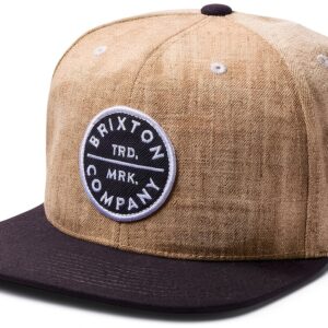 Brixton Snapback Pledge Cappellino da Baseball Unisex Grigio Chiaro-0