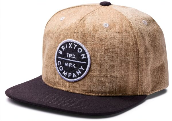 Brixton Snapback Pledge Cappellino da Baseball Unisex Grigio Chiaro-0