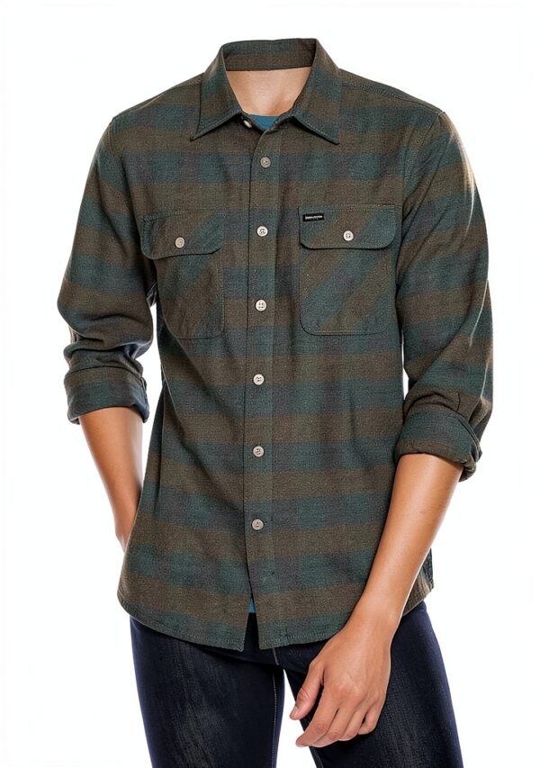 Camicetta uomo BRIXTON colletto button-down nero/carbone, vestibilità-2