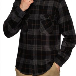 Brixton Camicia Uomo Nero Carbone Botton-down Vestibilità XXL-0