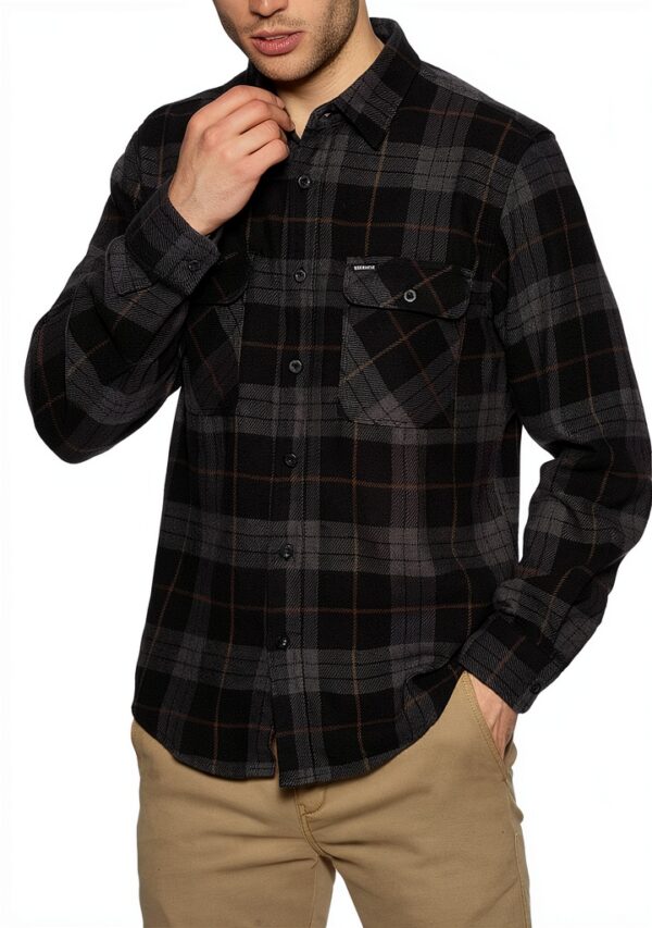 Brixton Camicia Uomo Nero Carbone Botton-down Vestibilità XXL-0