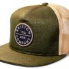 Brixton Pledge Mesh Snapback Trucker Cappellino Uomo Verde Oliva-0