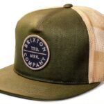 Brixton Pledge Mesh Snapback Trucker Cappellino Uomo Verde Oliva-0