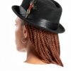 Brixton Cappello Pork Pie in Feltro Nero con Piume – Modello STOUT-2