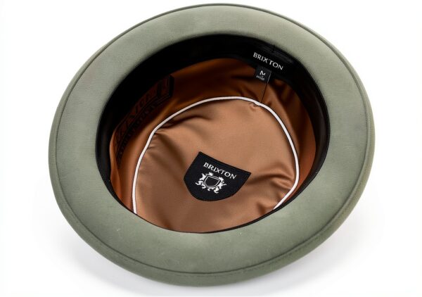 cappello pork pie Brixton in lana nero e verde, modello STOUT-2