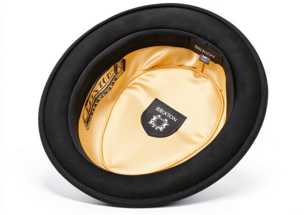 Brixton Cappello Pork Pie in Feltro Nero con Piume – Modello STOUT-3