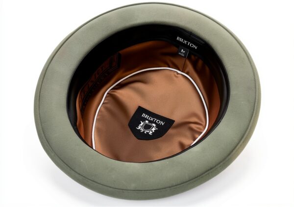 cappello pork pie Brixton in lana nero e verde, modello STOUT-4