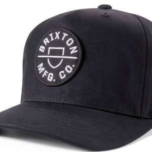 Berretto Snapback Brixton Crest C MP Nero Taglia Unica e Stile Vintage-0