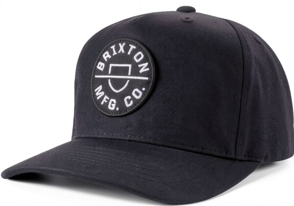 Berretto Snapback Brixton Crest C MP Nero Taglia Unica e Stile Vintage-0