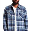 Camicia button-down uomo Brixton plaid, lana vegana, Nero/Carbone-0