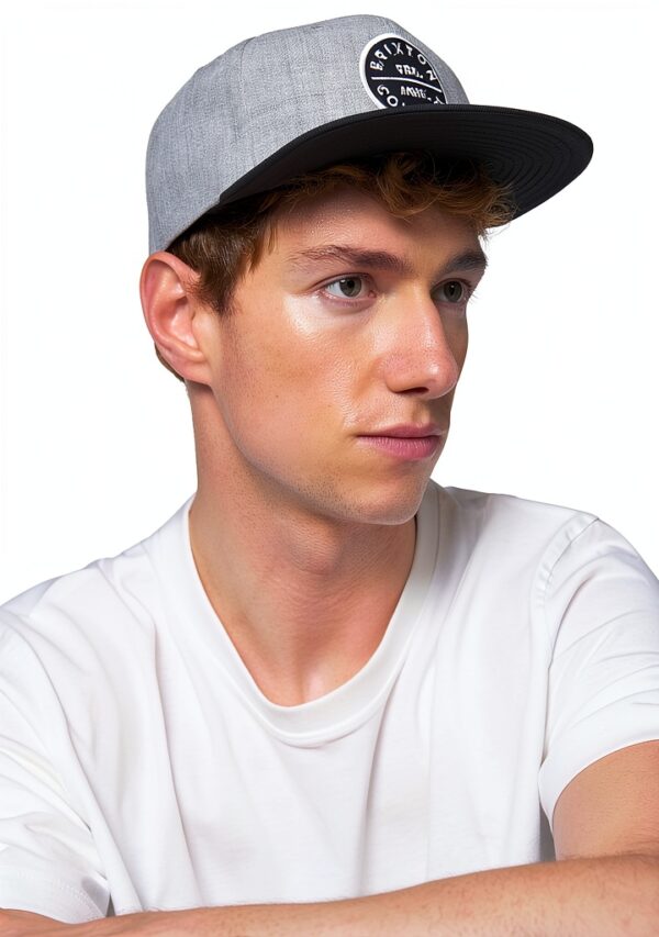 Brixton Snapback Pledge Cappellino da Baseball Unisex Grigio Chiaro-2