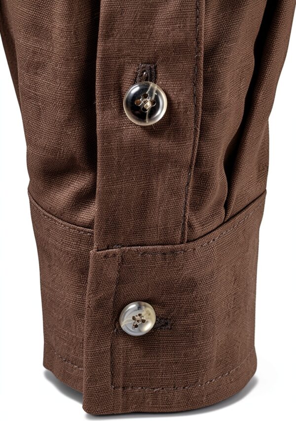 Camicia di Lino da Uomo Henley a Maniche Lunghe in Cotone – 28,37€-6