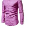 Camicia elegante da uomo a maniche lunghe slim fit senza stiratura-2