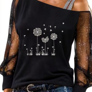 MQYXGS Camicetta Donna Maniche Lunghe Slim Fit Nero XL-0