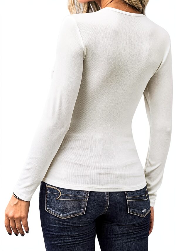 T-Shirt da Donna MQYXGS Top Cotone Manica Lunga Aderente-1