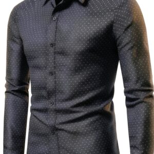 Camicia elegante da uomo a maniche lunghe Slim fit senza stiratura-0