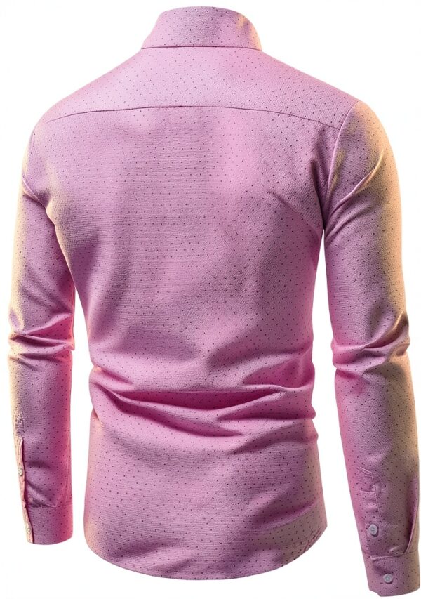 Camicia elegante da uomo a maniche lunghe slim fit senza stiratura-1