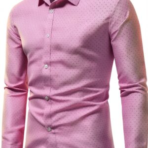Camicia elegante da uomo a maniche lunghe slim fit senza stiratura-0