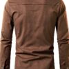 Camicia di Lino da Uomo Henley a Maniche Lunghe in Cotone – 28,37€-2